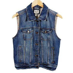 Denim Vest by Forever 21 Distressed Style Size Medium, Coastal Cowgirl, Western